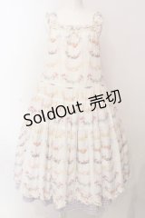 PINK HOUSE / le langage des fleurs ptミディワンピース  シロ×ラベンダー O-25-03-06-013-LO-OP-IG-OS