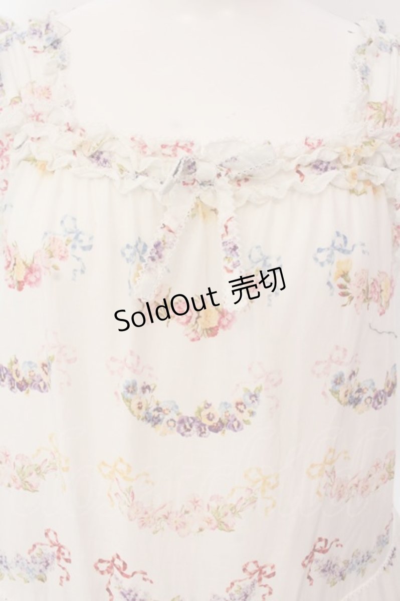 画像2: PINK HOUSE / le langage des fleurs ptミディワンピース  シロ×ラベンダー O-25-03-06-013-LO-OP-IG-OS (2)