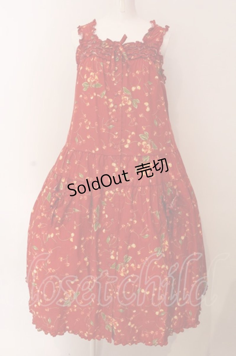 画像1: PINK HOUSE / チェリーズプリントキャミソールワンピース  アカ O-25-03-06-014-LO-OP-IG-ZT303 (1)