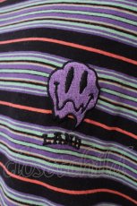 画像2: 【SALE】LAND by MILK BOY / SMILY MULTI-BORDER TEE Tシャツ  ブラック×パープル系 O-25-03-08-035-PU-TO-IG-ZT317 (2)