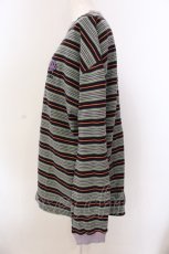 画像3: 【SALE】LAND by MILK BOY / SMILY MULTI-BORDER TEE Tシャツ  ブラック×パープル系 O-25-03-08-035-PU-TO-IG-ZT317 (3)