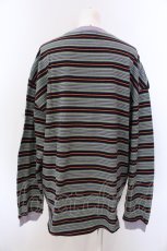 画像4: 【SALE】LAND by MILK BOY / SMILY MULTI-BORDER TEE Tシャツ  ブラック×パープル系 O-25-03-08-035-PU-TO-IG-ZT317 (4)