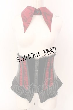 画像1: Qutie Frash / 後ろ編み上げコルセット  レッド×ブラック O-25-03-08-040-QU-TO-OW-ZT075