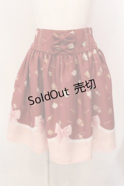 画像1: LIZ LISA / LIZ LISA×魔法少女まどかマギカ クッキーリボン柄パネルスカート  アカ O-25-03-08-043-LO-SK-OW-OS