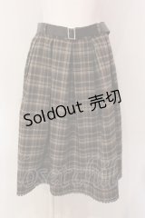 axes femme / ベルト付ボックスタックスカート M ブラウン O-25-03-08-050-AX-SK-IG-OS