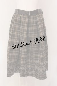 axes femme / ベルト付ボックスタックスカート M ブラウン O-25-03-08-050-AX-SK-IG-OS
