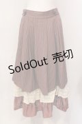 axes femme POETIQUE / 異素材ティアードフリルスカート M ピンクベージュ O-25-03-08-051-AX-SK-IG-OS