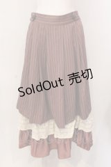 axes femme POETIQUE / 異素材ティアードフリルスカート M ピンクベージュ O-25-03-08-051-AX-SK-IG-OS