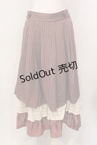 axes femme POETIQUE / 異素材ティアードフリルスカート M ピンクベージュ O-25-03-08-051-AX-SK-IG-OS