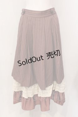 画像1: axes femme POETIQUE / 異素材ティアードフリルスカート M ピンクベージュ O-25-03-08-051-AX-SK-IG-OS