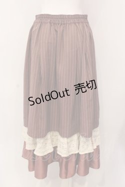 画像3: axes femme POETIQUE / 異素材ティアードフリルスカート M ピンクベージュ O-25-03-08-051-AX-SK-IG-OS