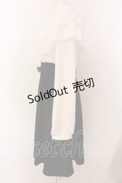 画像3: axes femme POETIQUE / ケープデザインシスターワンピース  シロ×クロ O-25-03-08-053-AX-OP-IG-OS