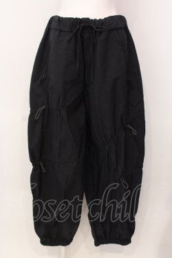 画像1: LAND by MILK BOY / NYLON LOOPY PANTS  ブラック O-25-03-08-006-PU-PA-IG-ZT317