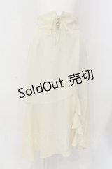 an another angelus / フロントレースアップ異素材切替スカート  イエロー O-25-03-08-057-CA-SK-IG-OS