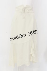 an another angelus / フロントレースアップ異素材切替スカート  イエロー O-25-03-08-057-CA-SK-IG-OS