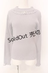 axes femme / バラボトルネックリブニットプルオーバー M ブルーグレー O-25-03-08-063-AX-TO-OW-OS