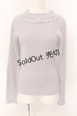 画像1: axes femme / バラボトルネックリブニットプルオーバー M ブルーグレー O-25-03-08-063-AX-TO-OW-OS