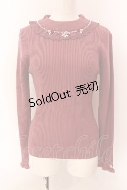 画像1: axes femme / バラボトルネックニットプルオーバー F ピンク O-25-03-08-064-AX-TO-OW-OS
