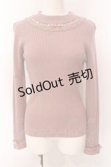 axes femme / 薔薇モチーフボトルネックプルオーバー M ピンク O-25-03-08-065-AX-TO-OW-OS