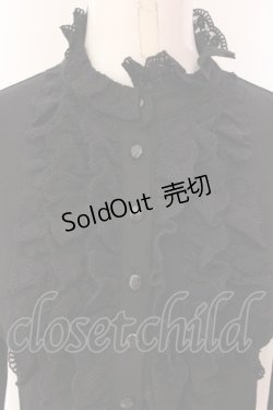 画像2: Sheglit / スタンドカラーフリルカットソー M ブラック O-25-03-08-073-EL-TO-OW-OS