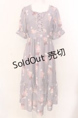 axes femme / ミルフィーユローズ柄ワンピース F ラベンダー O-25-03-08-012-AX-OP-OW-OS