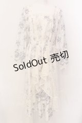 axes femme / ラッフルフリルレース花柄ワンピース M キナリ O-25-03-08-013-AX-OP-OW-OS