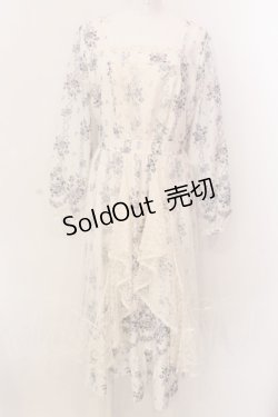 画像1: axes femme / ラッフルフリルレース花柄ワンピース M キナリ O-25-03-08-013-AX-OP-OW-OS