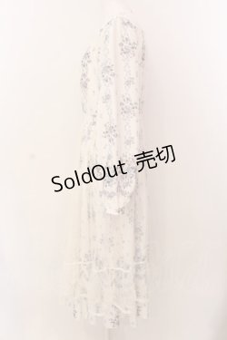 画像3: axes femme / ラッフルフリルレース花柄ワンピース M キナリ O-25-03-08-013-AX-OP-OW-OS