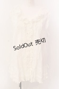 画像1: PINK HOUSE / リボン使いローンフリルベスト  シロ O-25-03-08-018-LO-TO-OW-OS