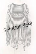 REFLEM / ダメージボーダーL/S Tee　カットソー F ブラック×ホワイト O-25-03-08-025-PU-TO-OW-OS