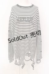 REFLEM / ダメージボーダーL/S Tee　カットソー F ブラック×ホワイト O-25-03-08-025-PU-TO-OW-OS