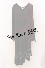 Ozz Croce / 十字架レイヤードロングワンピース  ブラック×レッド O-25-03-08-026-OO-OP-OW-OS