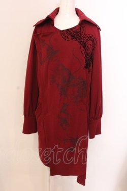 画像1: Ozz Croce / 六芒星刺繍変形カーディガン  ワイン O-25-03-08-027-OO-JA-OW-OS