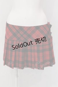 HYSTERIC GLAMOUR / プリーツ巻きスカート M レッド O-25-03-10-014-PU-SK-OW-OS