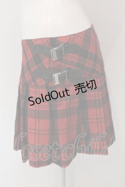 画像2: HYSTERIC GLAMOUR / プリーツ巻きスカート M レッド O-25-03-10-014-PU-SK-OW-OS