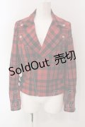 HYSTERIC GLAMOUR / ダブルライダースジャケット F レッド O-25-03-10-015-PU-JA-OW-OS