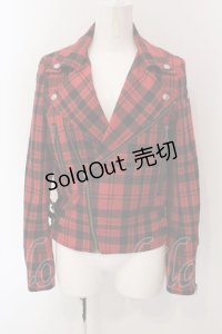 HYSTERIC GLAMOUR / ダブルライダースジャケット F レッド O-25-03-10-015-PU-JA-OW-OS