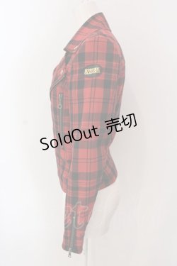 画像2: HYSTERIC GLAMOUR / ダブルライダースジャケット F レッド O-25-03-10-015-PU-JA-OW-OS