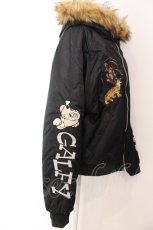 画像4: GALFY / YABAI犬毛フライトジャケット 中型犬（L） ブラック O-25-03-12-029-PU-JA-IG-ZTC042 (4)