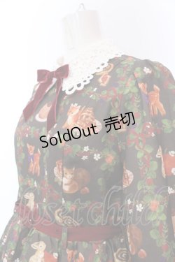 画像2: axes femme kawaii / 森のケーキ屋さん柄ワンピース M グリーン O-25-03-12-032-AX-OP-IG-OS
