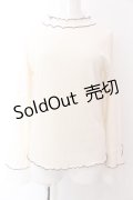 axes femme / 袖レース配色メローリブプルオーバー M アイボリー O-25-03-12-034-AX-TO-IG-OS