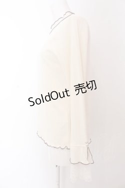 画像2: axes femme / 袖レース配色メローリブプルオーバー M アイボリー O-25-03-12-034-AX-TO-IG-OS