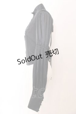 画像3: alice auaa / ストレッチ切り替えバックオープンフリルブラウス  ブラック O-25-03-12-038-AA-BL-IG-OS