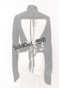 画像6: alice auaa / ストレッチ切り替えバックオープンフリルブラウス  ブラック O-25-03-12-038-AA-BL-IG-OS