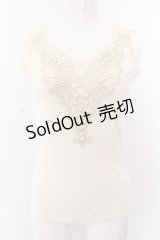 axes femme / ラメ刺繍タンクトップ M アイボリー O-25-03-12-042-AX-TO-IG-OS