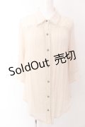 axes femme / レース切替ワッシャーブラウス M ベージュ O-25-03-12-045-AX-BL-IG-OS