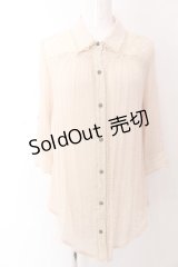 axes femme / レース切替ワッシャーブラウス M ベージュ O-25-03-12-045-AX-BL-IG-OS