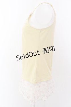 画像3: axes femme / 花柄チュールレース使いタンク M イエロー O-25-03-12-046-AX-TO-IG-OS