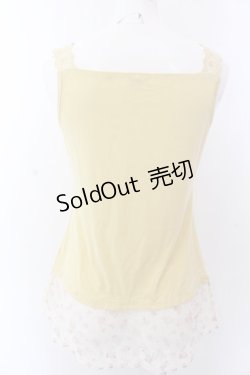 画像4: axes femme / 花柄チュールレース使いタンク M イエロー O-25-03-12-046-AX-TO-IG-OS