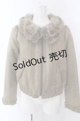 axes femme / ファー襟ブルゾン M カーキブラウン O-25-03-12-047-AX-TO-IG-ZT
